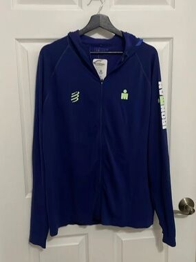COMPRESSPORT men’s 3D thermo navy seamless full zip hoodie